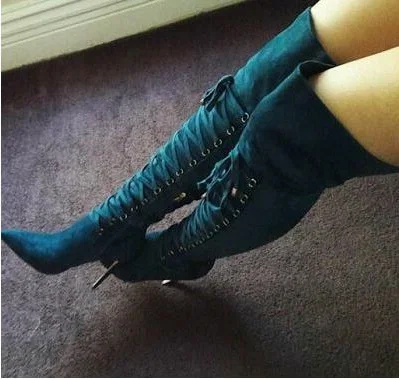 Sexy Green Over The Knee Thigh High Boots Pointed Toe Lace-up Thin Heel Ladies Shoes Slim Fit Fashion Long Boots Winter
Sexy Green Over The Knee Thigh High Boots Pointed Toe Lace-up Thin Heel Ladies Shoes Slim Fit Fashion Long Boots Winter