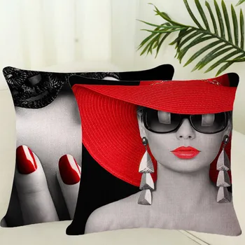 Cotton Linen Pillow Cover Chair Seat Waist Square Decorative Big red lips character Pattern Pillowcase Home Cushion Living
Cotton Linen Pillow Cover Chair Seat Waist Square Decorative Big red lips character Pattern Pillowcase Home Cushion Living