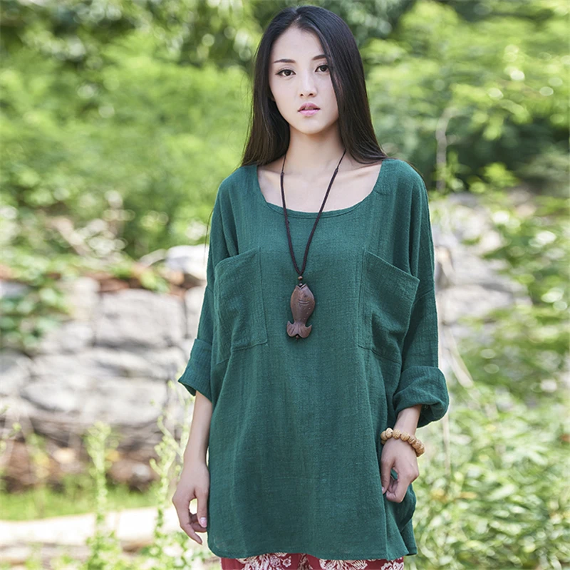 Johnature Women Pockets Plus Size T-Shirts Cotton Linen 2019 Spring New Long Sleeve O-Neck Brief Tops Casual Vintage T-Shirts
Johnature Women Pockets Plus Size T-Shirts Cotton Linen 2019 Spring New Long Sleeve O-Neck Brief Tops Casual Vintage T-Shirts