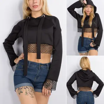 New Arrivals Women Ladies Mesh Net Patchwork Hoodie Crop Tops Long Sleeve Hooded Loose Women Mini Hoodie
New Arrivals Women Ladies Mesh Net Patchwork Hoodie Crop Tops Long Sleeve Hooded Loose Women Mini Hoodie