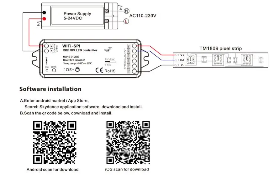 Dc5v 24v Rgb Spi Wifi Led Pixel Strip Controller Support Ws2811 Ws2812b Tm1809 Tm1812 Lpd6803 Ws2801 Ucs1903 Tls3001 Ic Rgb Controlers Aliexpress