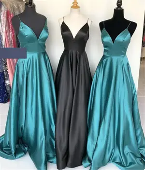 Wedding Dresses Sweetheart Dress Cheap Women Party Gowns Simple Satin Black Long Prom Spaghetti Strap A Line Floor Length
Wedding Dresses Sweetheart Dress Cheap Women Party Gowns Simple Satin Black Long Prom Spaghetti Strap A Line Floor Length