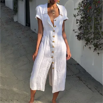 Women Summer White Dress Casual Dress Temporary Button Shell Loose Party Long Dresses Summer Dress 2019 Beach Dresses Vestidos
Women Summer White Dress Casual Dress Temporary Button Shell Loose Party Long Dresses Summer Dress 2019 Beach Dresses Vestidos