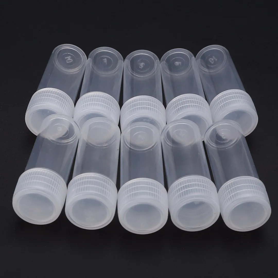 5/20/50PCS 5ml Plastic Sample Bottle Small Bottle Test Tube Mini Bottles Storage Containers White