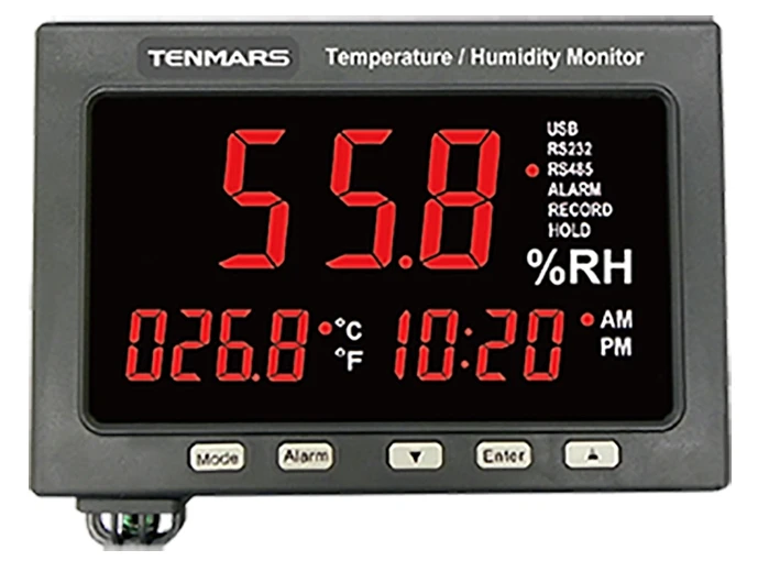 Tenmars TM-185 USB Interface Temperature Humidity Data Logger with Large LED Display
Tenmars TM-185 USB Interface Temperature Humidity Data Logger with Large LED Display