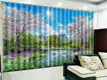Landscape Scenery, Charming Peach Blossom, Fantasy Swan Lake 3D Curtains Living Room Bedroom Beautiful Practical Blackout Curtai
Landscape Scenery, Charming Peach Blossom, Fantasy Swan Lake 3D Curtains Living Room Bedroom Beautiful Practical Blackout Curtai