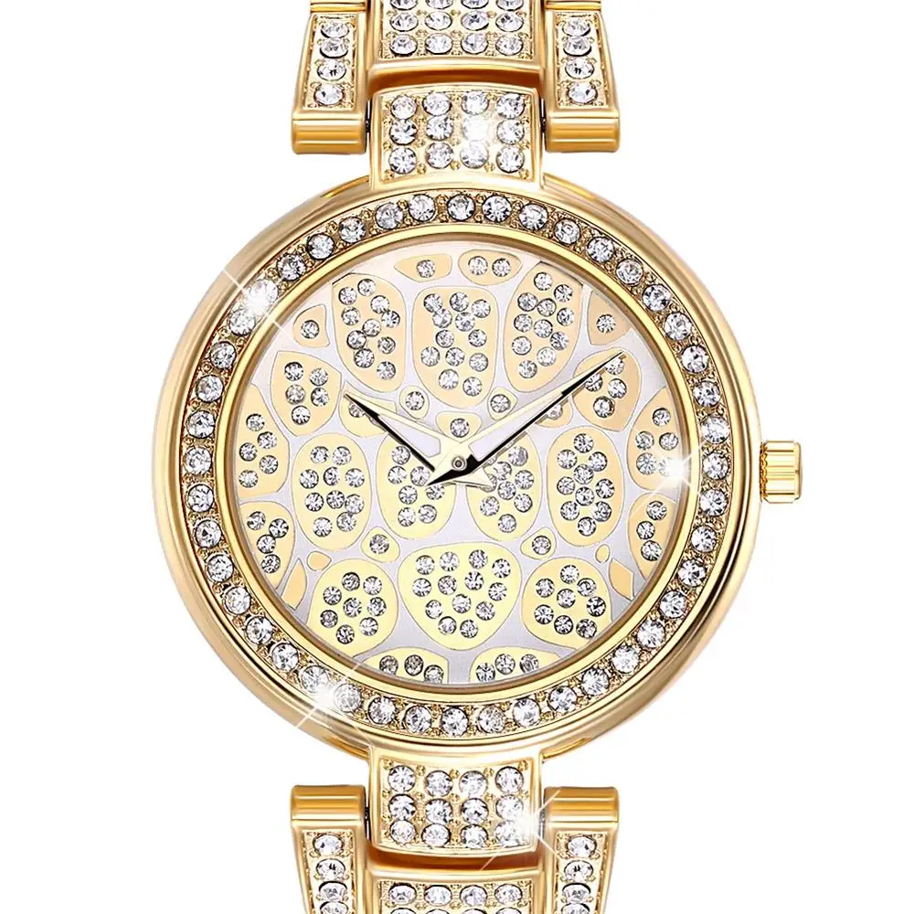 Brand New Crystal Alloy Watch for Women Top Quality Metal Bracelet Style Luxury Gold Color Quartz Clock
Brand New Crystal Alloy Watch for Women Top Quality Metal Bracelet Style Luxury Gold Color Quartz Clock