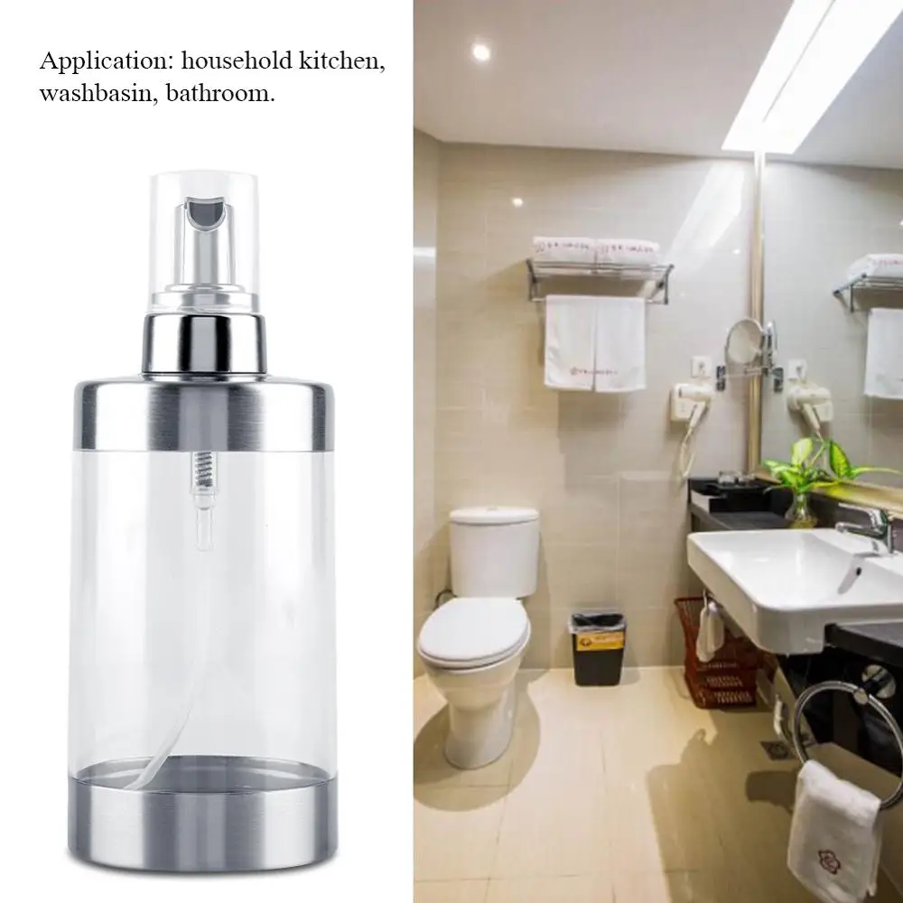 350ml Acrylic+Stainless Steel Manual Soap Lotion Dispenser Hand Washing Shampoo soap Pump Sanitizer Bathroom Liquid Soap Bottle
350ml Acrylic+Stainless Steel Manual Soap Lotion Dispenser Hand Washing Shampoo soap Pump Sanitizer Bathroom Liquid Soap Bottle