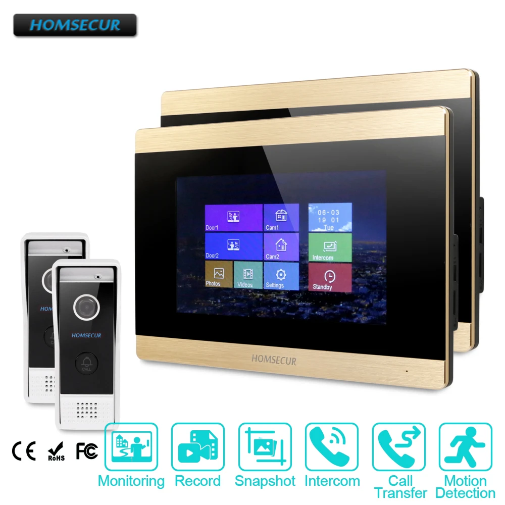 HOMSECUR 7" Video Door Phone Intercom System with Motion Detection for Apartment BC031-B+BM715-G
HOMSECUR 7" Video Door Phone Intercom System with Motion Detection for Apartment BC031-B+BM715-G