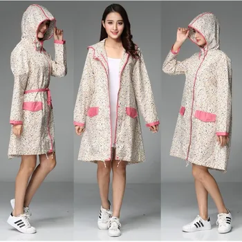 Sexy Lady Floral knee-length Long Raincoat Woman hubasqueros Mujer Dress Rain Coat Waterproof Rain Ponchos Jackets Rainwear Gear 
Sexy Lady Floral knee-length Long Raincoat Woman hubasqueros Mujer Dress Rain Coat Waterproof Rain Ponchos Jackets Rainwear Gear