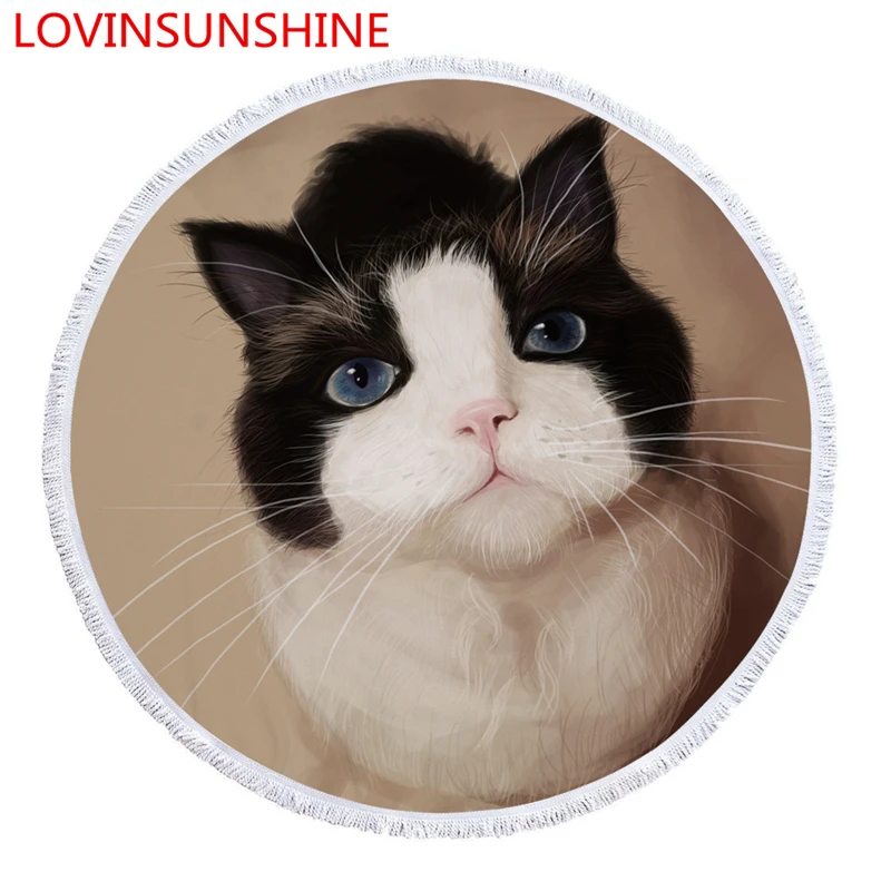 Cute Cat Round Beach Towel Microfiber Fabric Bath For Adult Cartoon Animal Print Yoga Mat Outdoor Picnic Mat
Cute Cat Round Beach Towel Microfiber Fabric Bath For Adult Cartoon Animal Print Yoga Mat Outdoor Picnic Mat