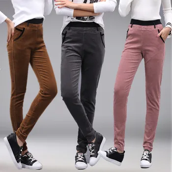 New Spring Autumn Women's Fashion Slim Big Elastic High Waist Corduroy Pencil Harem Cross Pants Female Casual Cotton Trousers
New Spring Autumn Women's Fashion Slim Big Elastic High Waist Corduroy Pencil Harem Cross Pants Female Casual Cotton Trousers