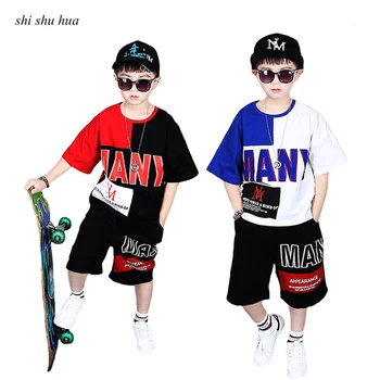 Boy Clothes Letter Print Short-sleeved T-shirt Loose Pants Street Dance Sportswear 4-15 Y Child Quality Clothing 2019 Hot Sale
Boy Clothes Letter Print Short-sleeved T-shirt Loose Pants Street Dance Sportswear 4-15 Y Child Quality Clothing 2019 Hot Sale