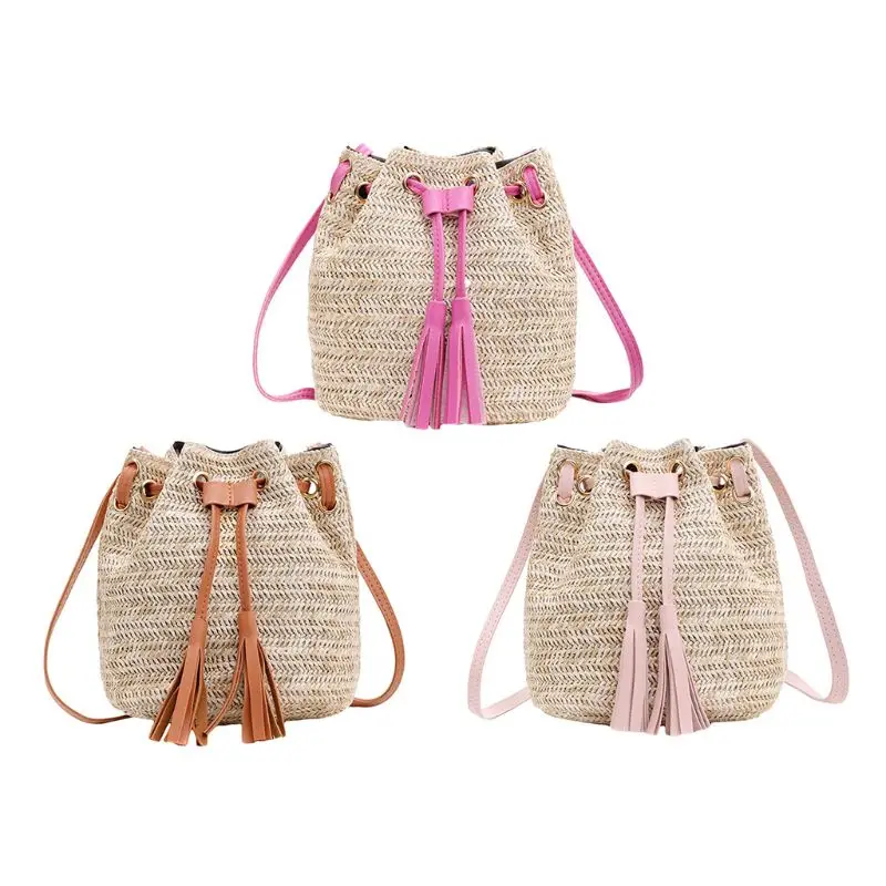Straw Shoulder Bag Woven Bucket Bag Drawstring Crossbody Bag Fashion Beach Bags With Tassels Decor For Summer Party A69C
Straw Shoulder Bag Woven Bucket Bag Drawstring Crossbody Bag Fashion Beach Bags With Tassels Decor For Summer Party A69C