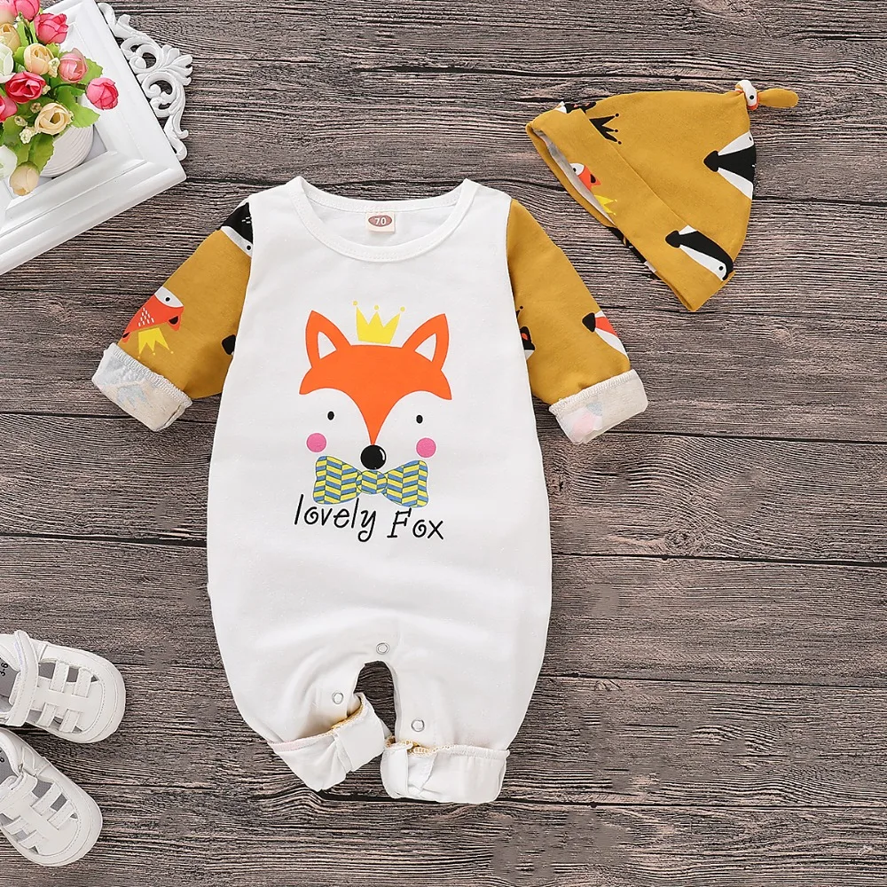 Fox pattern baby girl romper Baby Clothes Spring newborn clothes Long Sleeve baby boy romper Infant Baby Girl Clothes with hat
Fox pattern baby girl romper Baby Clothes Spring newborn clothes Long Sleeve baby boy romper Infant Baby Girl Clothes with hat