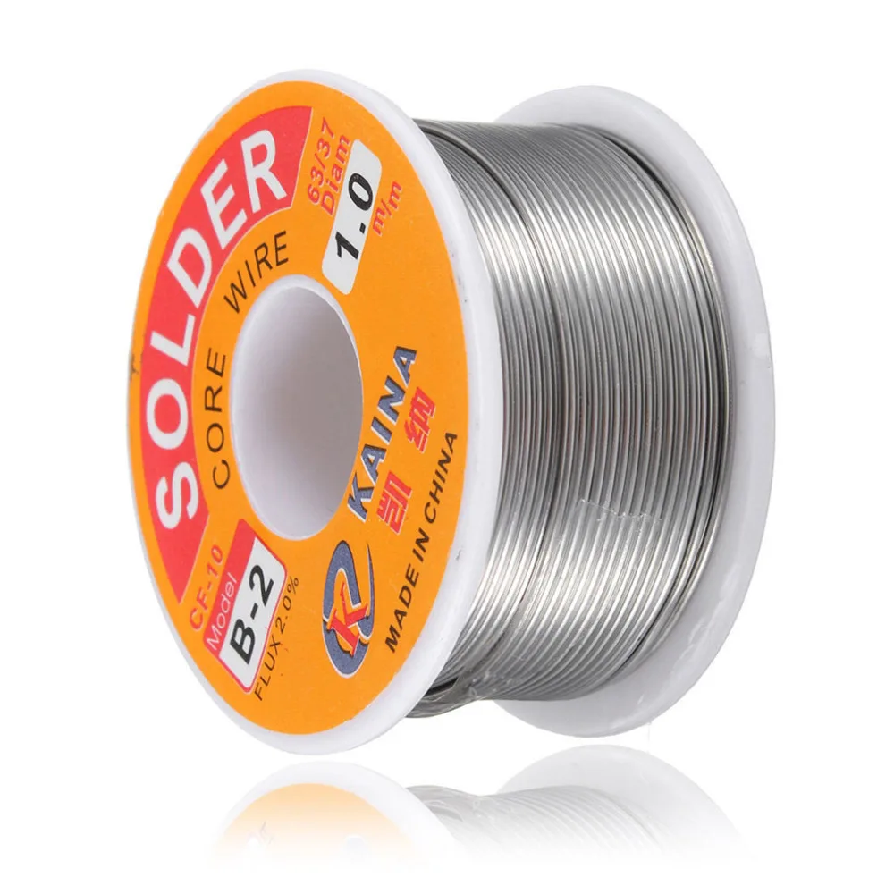 

New Welding Iron Wire Reel 100g/3.5oz FLUX 2.0% 1mm 63/37 45FT Tin Lead Line Rosin Core Flux Solder Soldering Wholesale