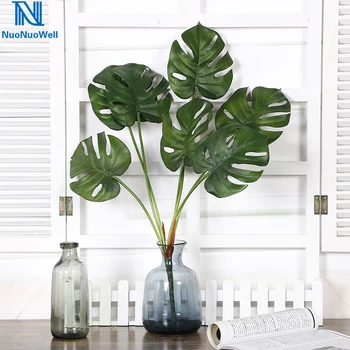 

NuoNuoWell Artificial Real Touch Monstera Branch Fake Palm Fern Turtle Leaf Faux Foliage Leaves Home Decor Green Plant 22''/30''