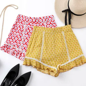 

Women Summer Pants Foral Stylish High Waist Shorts Lace Beach Mini Workout Yoga Gym Hot Casual Shorts