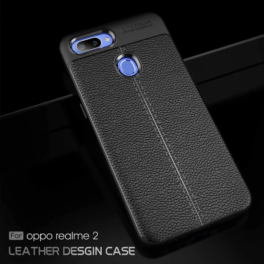 Для OPPO Realme 2 Чехол Oppo Fundas кожа текстура Силикон Мягкая Задняя накладка чехла из