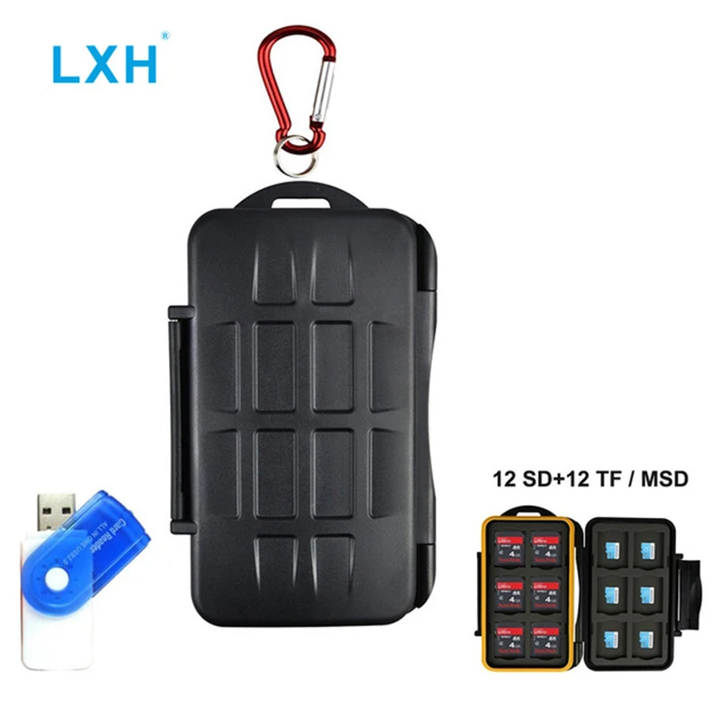 LXH 24 Slots Holde Memory Card Storage Case Durable Waterproof Storage Card Box For 12 SD&12 TF/Micro SD/CF/MSD with Carabiner
LXH 24 Slots Holde Memory Card Storage Case Durable Waterproof Storage Card Box For 12 SD&12 TF/Micro SD/CF/MSD with Carabiner