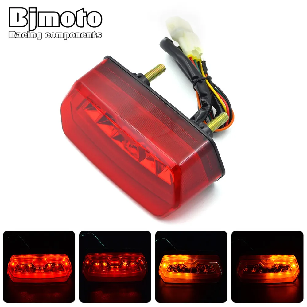 Bjmoto motorcycles quads ATVs Universal LED Tail Light motocross Rear Turn Signal Stop Brake License Plate LED light lamp
Bjmoto motorcycles quads ATVs Universal LED Tail Light motocross Rear Turn Signal Stop Brake License Plate LED light lamp