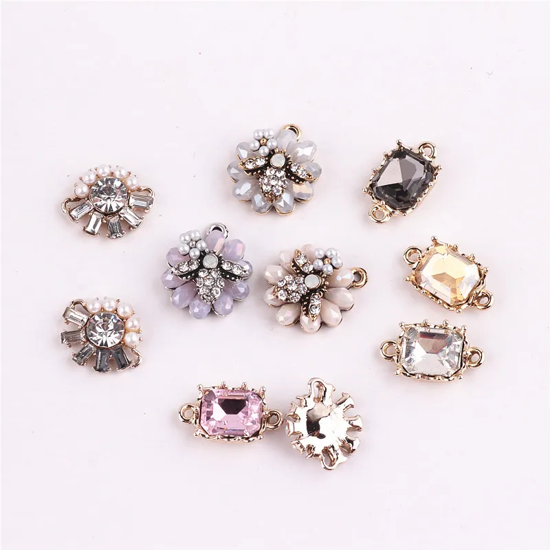 

10pcs bling charm Zinc Alloy gold geometry Charm earring Pendant connector with many holes DIY Fashion Jewelry For Women&Men