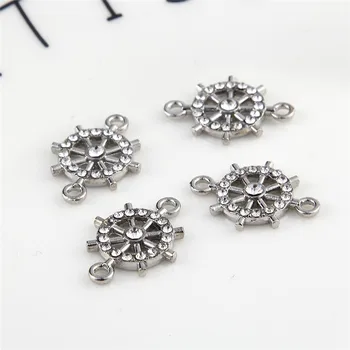 New Arrival Silver Plated Ship Rudder Rhinestone connecticon Charms Fit DIY Jewelry Making 20pcs
New Arrival Silver Plated Ship Rudder Rhinestone connecticon Charms Fit DIY Jewelry Making 20pcs