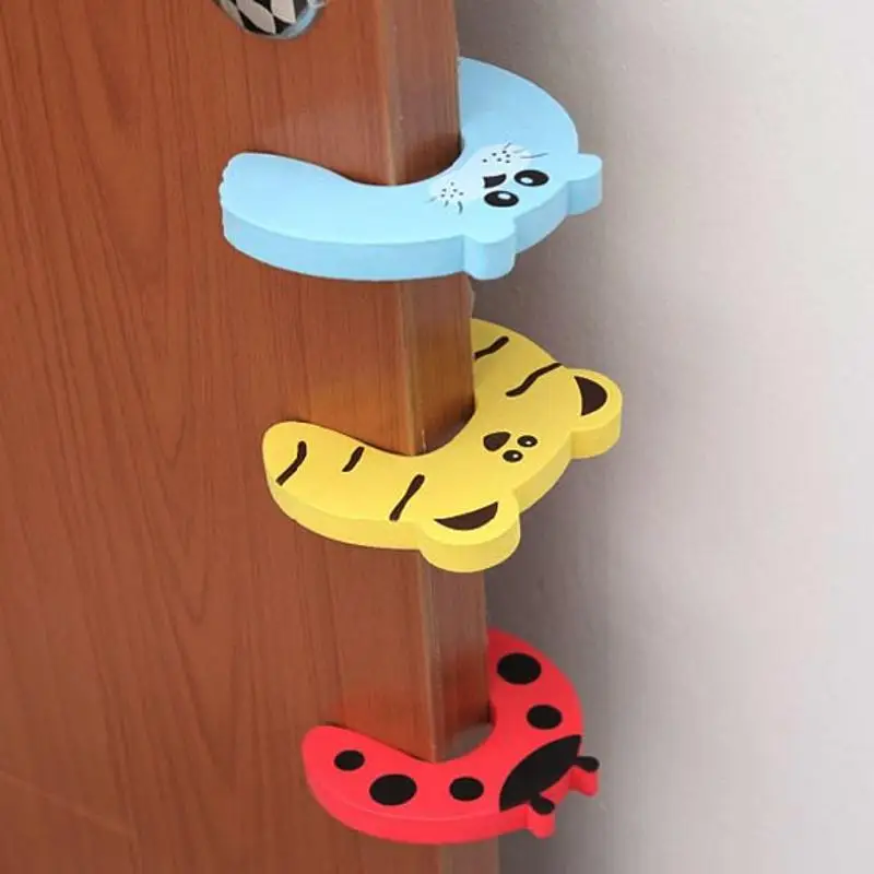 

10pcs/lot Baby Safety Door Stopper Kids Finger Protecting Guard Children Safe Door Stop Holder Child Animal Cartoon Door Card