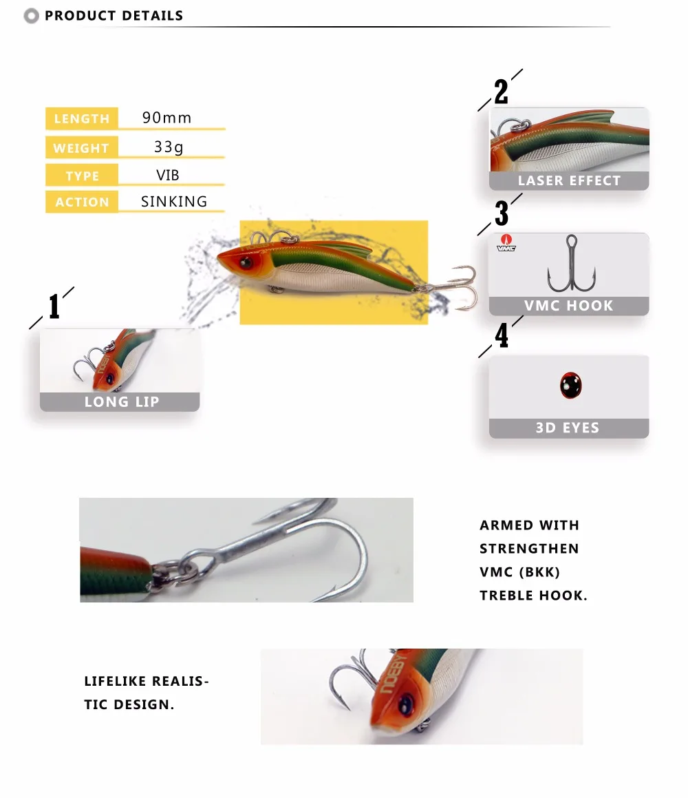 Retail Noeby Hot Model Fishing Lures Hard Bait Different Colors 9Cm 33 –  Bargain Bait Box