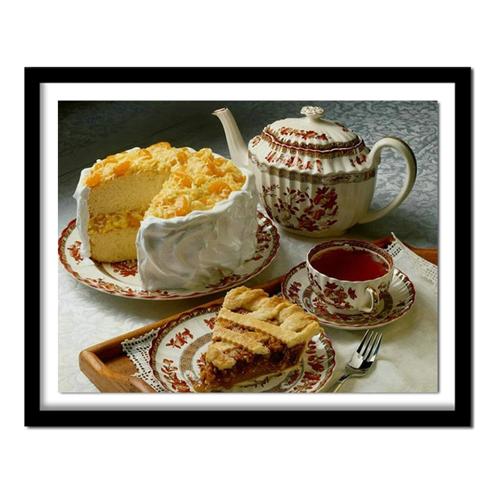 5D Diy Diamond Painting Cake and Tea Food Picture Needlework Cross Stitch Full Rhinestones Diamond Kits Kitchen Decor
5D Diy Diamond Painting Cake and Tea Food Picture Needlework Cross Stitch Full Rhinestones Diamond Kits Kitchen Decor