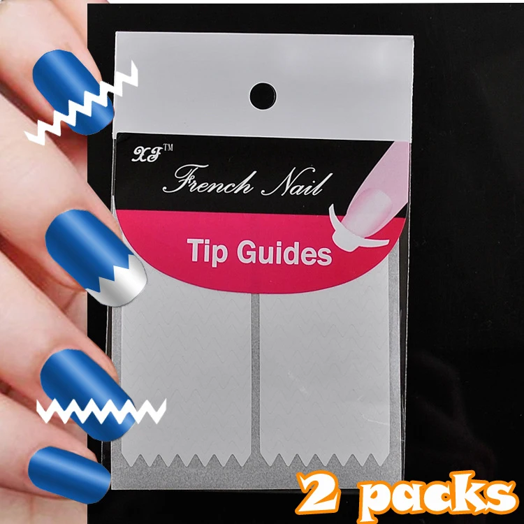 1lot= 2 Sheets Manicure Tool Nail Art Tips Form Fringe Guides Sticker DIY French Water Wave Sawtooth Shape Paper N16 | Красота и