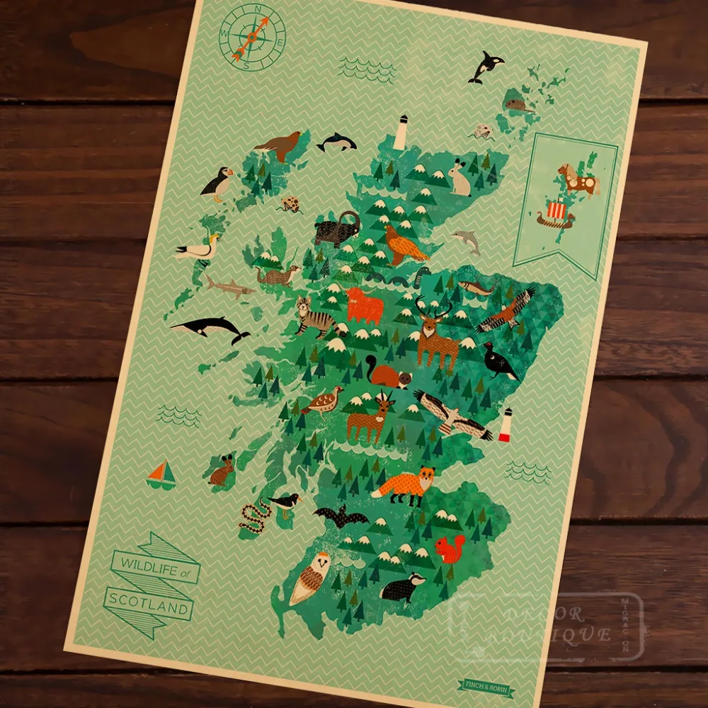 Cartoon Map of Wildlife of Scotland Classic Vintage Retro Kraft Decorative Poster Maps Home Bar Posters Wall Canvas Sticker Deco
Cartoon Map of Wildlife of Scotland Classic Vintage Retro Kraft Decorative Poster Maps Home Bar Posters Wall Canvas Sticker Deco