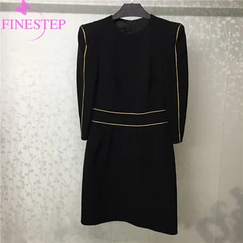 Women'S High Quality Back Dress Autumn Knee-Length Dress Office Lady Fashion Peter pan Collar Party Dresses For Women
Women'S High Quality Back Dress Autumn Knee-Length Dress Office Lady Fashion Peter pan Collar Party Dresses For Women