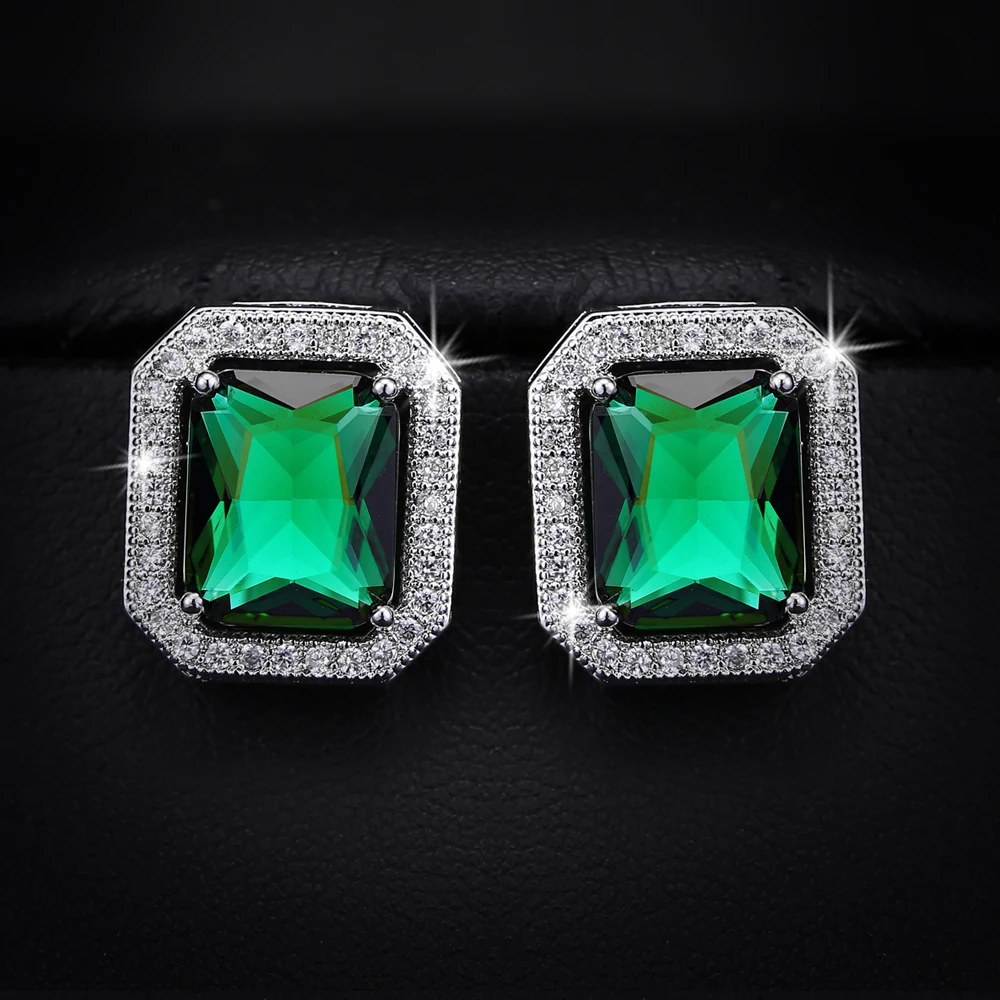 Geometric Vintage Temperament Big stud Square CZ Crystal Stud Earrings Women Red/Blue/green Zirconia Brincos Ear bijoux
Geometric Vintage Temperament Big stud Square CZ Crystal Stud Earrings Women Red/Blue/green Zirconia Brincos Ear bijoux
