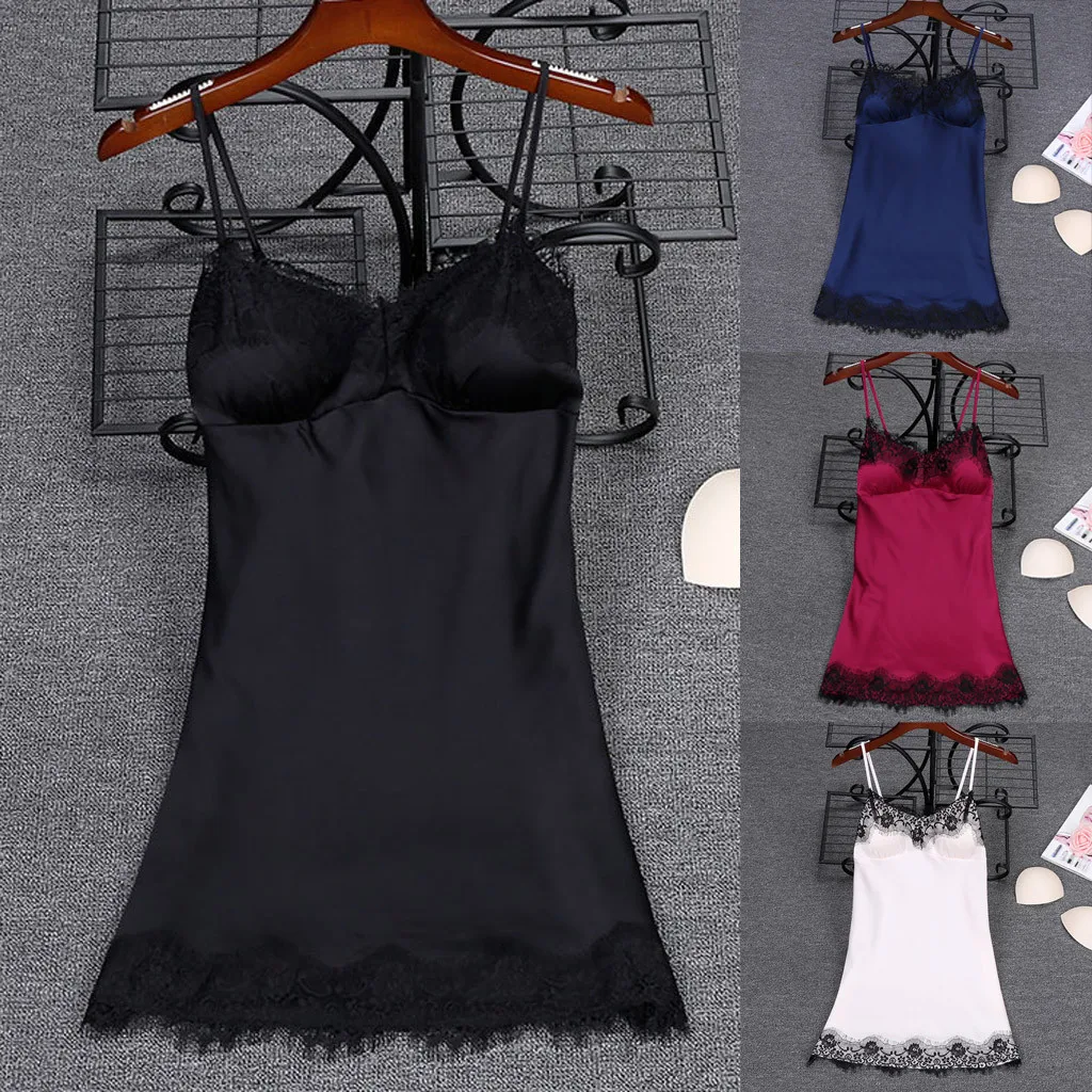 Women sleepdress lace Sexy Satin Fashion Patchwork Sling Sleepwear ladies solid fancy Lingerie Underwear tenu hot erotic porno
Women sleepdress lace Sexy Satin Fashion Patchwork Sling Sleepwear ladies solid fancy Lingerie Underwear tenu hot erotic porno