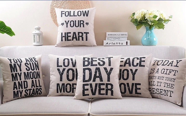 British Vintage Style English Letters Peace Joy Love You More Sun Cushion Covers Sofa Seat Linen Cotton Pillow Cover Pillow Case
British Vintage Style English Letters Peace Joy Love You More Sun Cushion Covers Sofa Seat Linen Cotton Pillow Cover Pillow Case