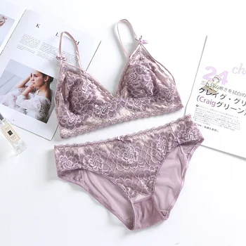Sexy Mousse bra and briefs sets thin seamless wireless floral lace bow knot France romantic women lingerie underwear Lolita
Sexy Mousse bra and briefs sets thin seamless wireless floral lace bow knot France romantic women lingerie underwear Lolita