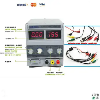 SAIKE 1502DD Cellphone Repairs DC regulated power supply 15V 2A 220V + free adapters for mobile repairing
SAIKE 1502DD Cellphone Repairs DC regulated power supply 15V 2A 220V + free adapters for mobile repairing