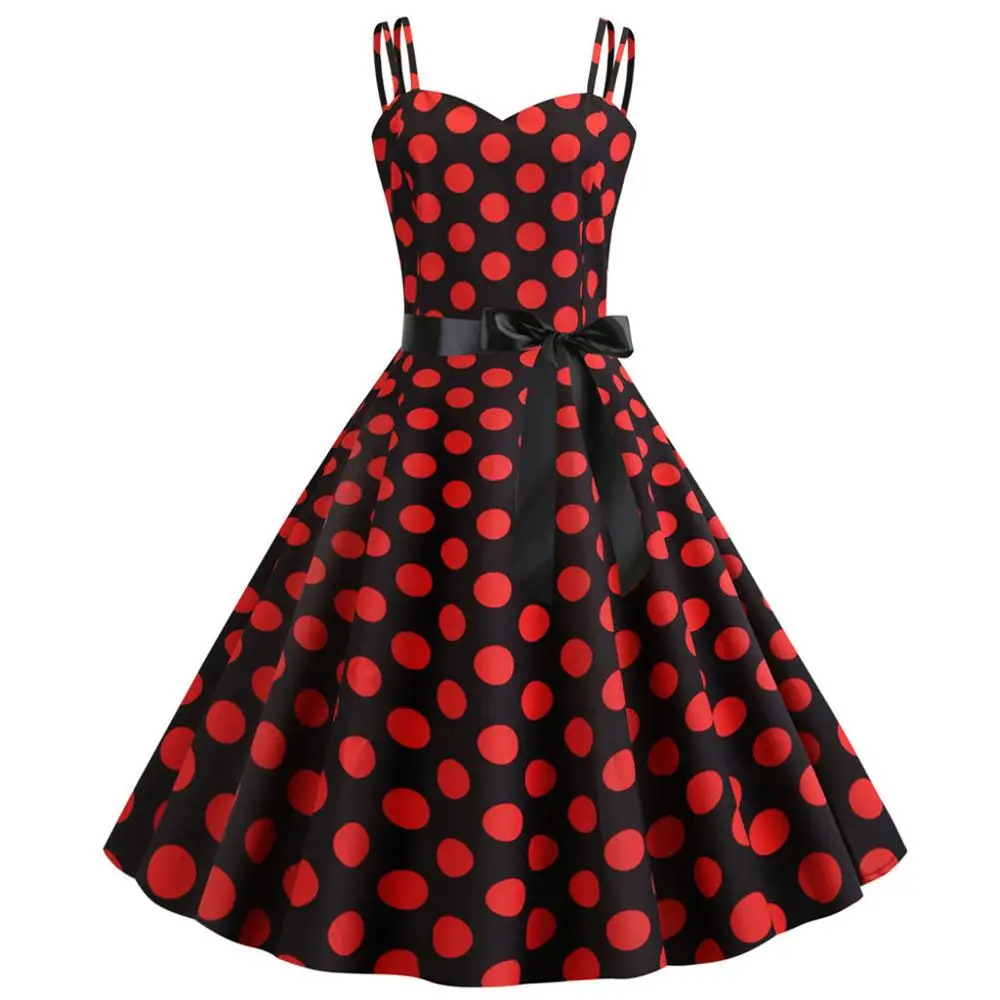 2019 Summer Knee-Length Dress Women Sleeveless Dot Print dress elegant V-Neck Evening Party Dress Vintage
2019 Summer Knee-Length Dress Women Sleeveless Dot Print dress elegant V-Neck Evening Party Dress Vintage