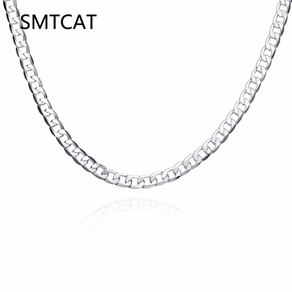 SMTCAT Mens argent Chain Necklace 6MM Long Necklace for Men 20" Silver 925 Flat sideways Chain Necklaces Men Collier de Prata
SMTCAT Mens argent Chain Necklace 6MM Long Necklace for Men 20" Silver 925 Flat sideways Chain Necklaces Men Collier de Prata