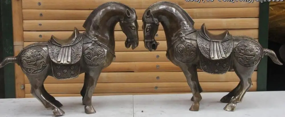 Palace Copper Bronze FengShui Auspicious wealth Dragon Phoenix Horse Statue Pair
Palace Copper Bronze FengShui Auspicious wealth Dragon Phoenix Horse Statue Pair
