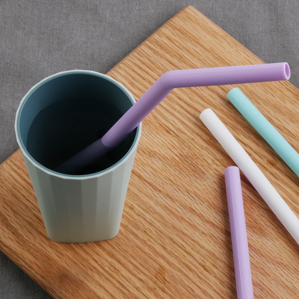 

Candy Color Portable Silicone Drinking Straws Wedding Recycling Straight Bend Pipette Barware Quality Bar Kitchen Supplies