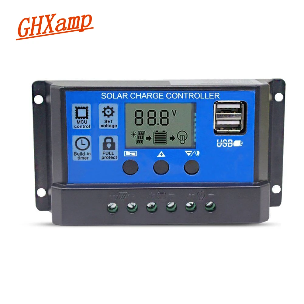 GHXAMP Portable 30A Solar Charge Controller Solar Battery Charger 12V 24V PWM Solar PV Regulators With Dual USB LCD Display 1PC
GHXAMP Portable 30A Solar Charge Controller Solar Battery Charger 12V 24V PWM Solar PV Regulators With Dual USB LCD Display 1PC