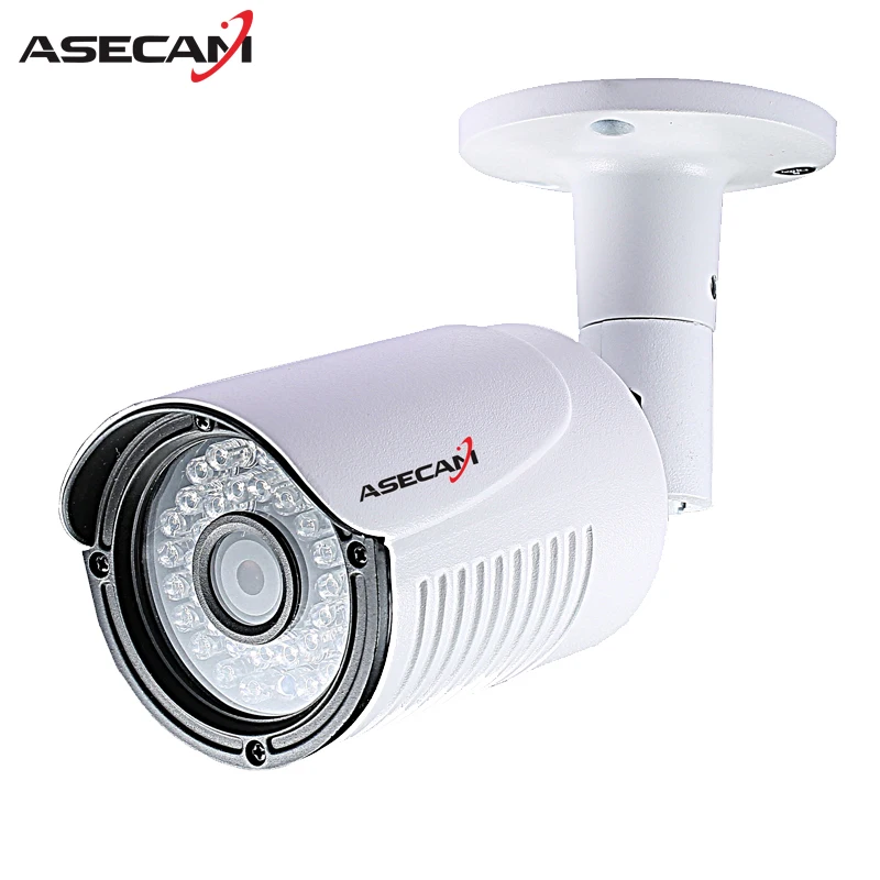 

Asecam HD 720P IP Camera CCTV Infrared 48V POE White Bullet Metal Waterproof Outdoor Onvif WebCam Security Surveillance p2p