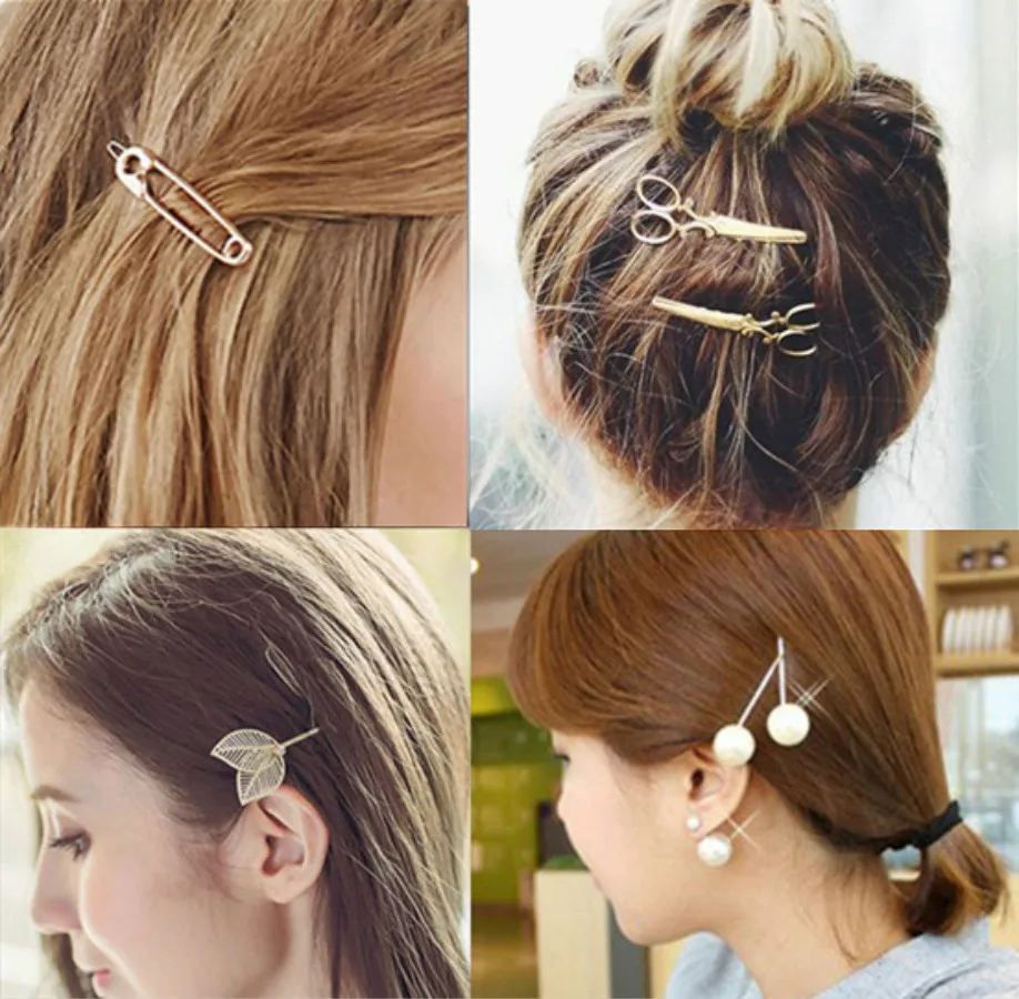 1PC Fashion Girl Letter Pearl Hair Clip Hairband Comb Bobby Pin Barrette Hairpin