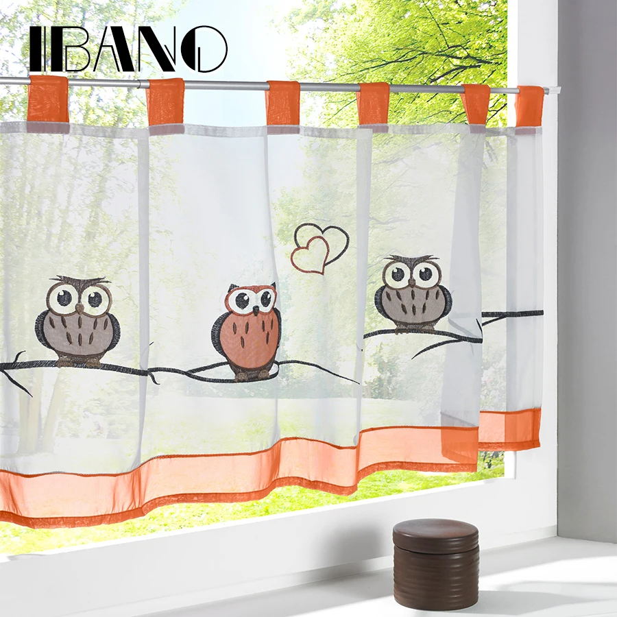 Fashion Cafe Owl Embroidered Curtain for the Kitchen 100% Tab Top Polyester Pastoral Style Small Roman Curtain Bedroom 1 PCS
Fashion Cafe Owl Embroidered Curtain for the Kitchen 100% Tab Top Polyester Pastoral Style Small Roman Curtain Bedroom 1 PCS