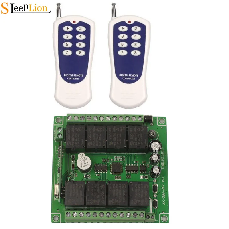 Sleeplion 315/433M 12V 8CH Wireless Remote Switch Relay Remote Control Relay Module 8Ch Transmitter Receiver Switch Module Board
Sleeplion 315/433M 12V 8CH Wireless Remote Switch Relay Remote Control Relay Module 8Ch Transmitter Receiver Switch Module Board