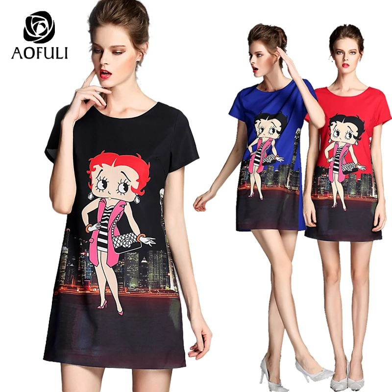 S - 5XL Brand Fashion Plus Size Women Hongkong Carton Print Texture Loose Casual Dresses New Summer Ladies Big Size Clothes G068
S - 5XL Brand Fashion Plus Size Women Hongkong Carton Print Texture Loose Casual Dresses New Summer Ladies Big Size Clothes G068