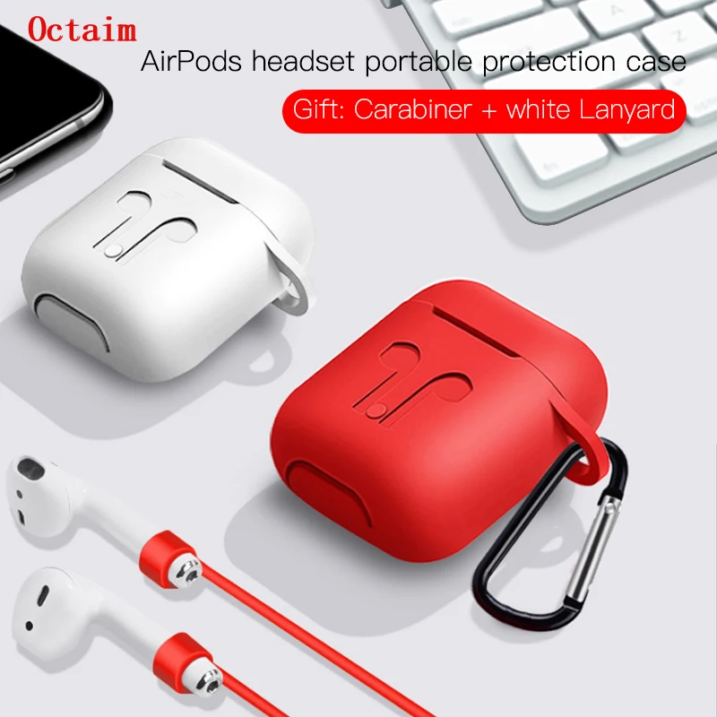 Мягкий чехол для наушников Apple Airpods ремешок силиконовый аксессуары защитный