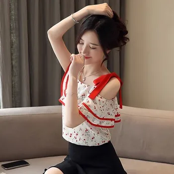 Womens Blouses And Tops Korean Chiffon Print Shirts Ladies Off The Shoulder Tops For Women Summer Womens Clothing
Womens Blouses And Tops Korean Chiffon Print Shirts Ladies Off The Shoulder Tops For Women Summer Womens Clothing